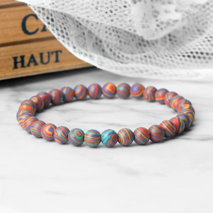Bracelet "Accepter sa Différence" en Malachite Colorée
