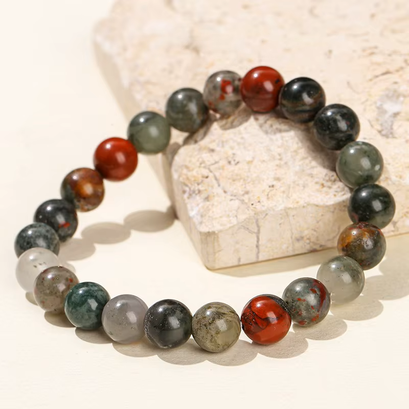 Bracelet "Ancrage Profond" en Jaspe Sanguin Africain