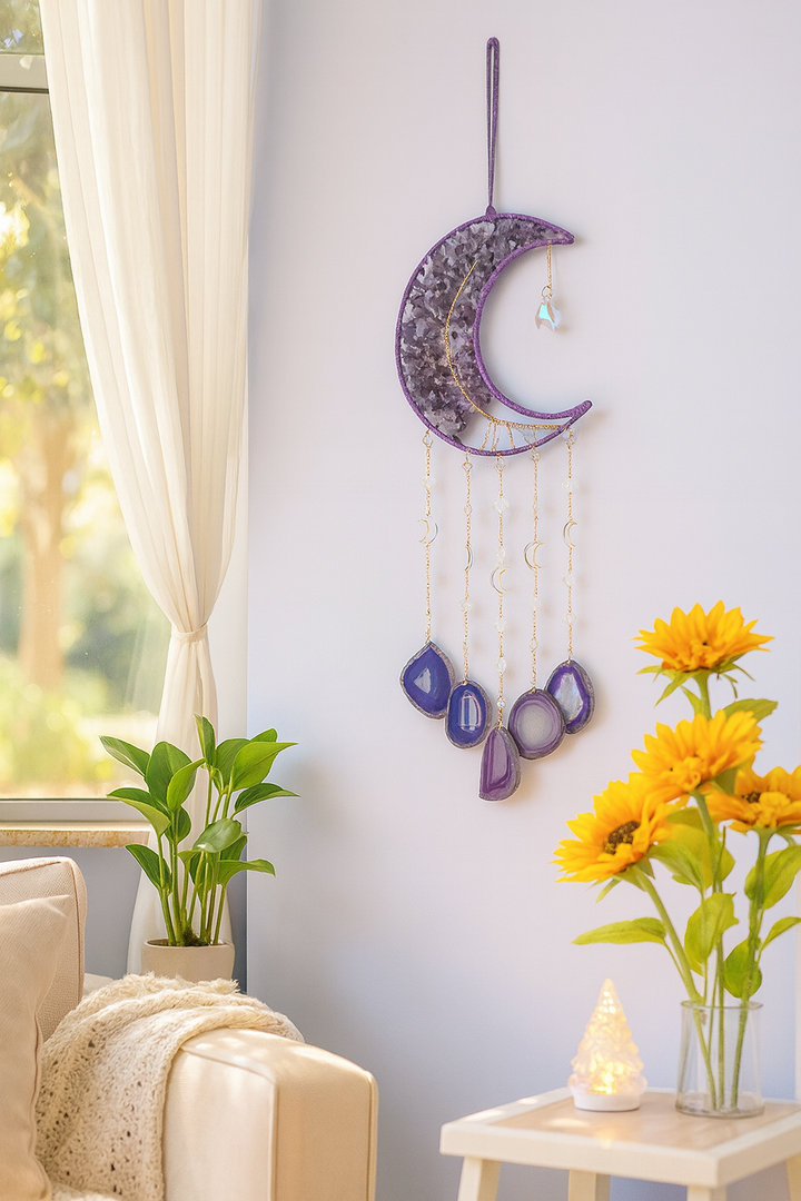 Suspension Lunaire en Améthyste