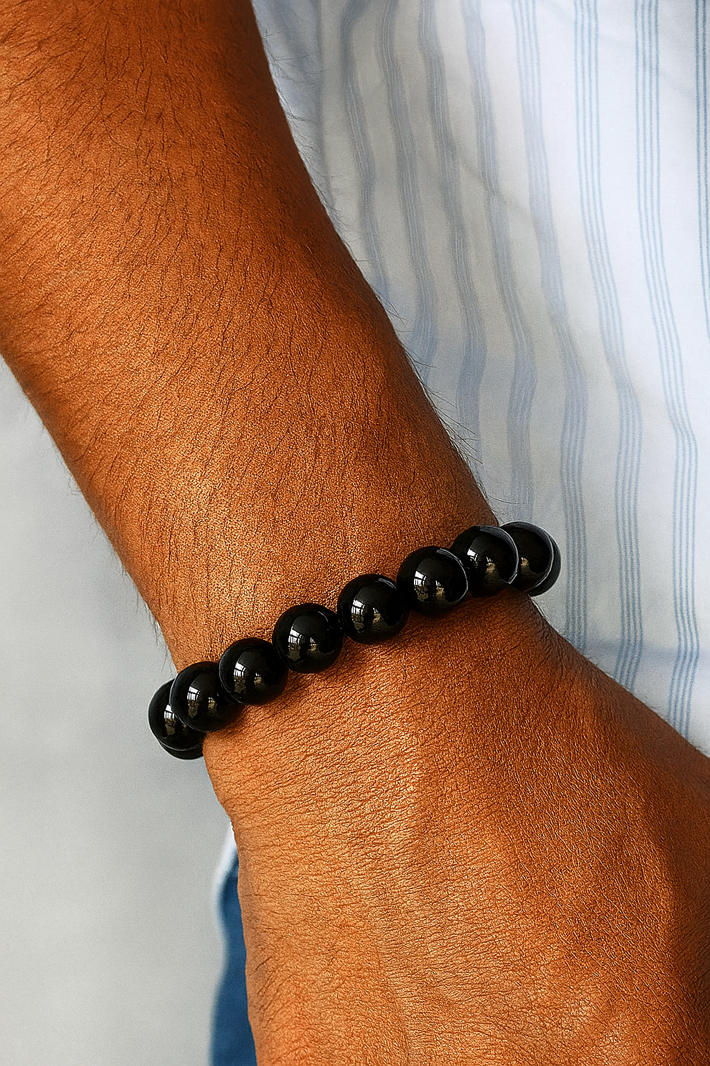 Bracelet Ancrage en Agate Noire