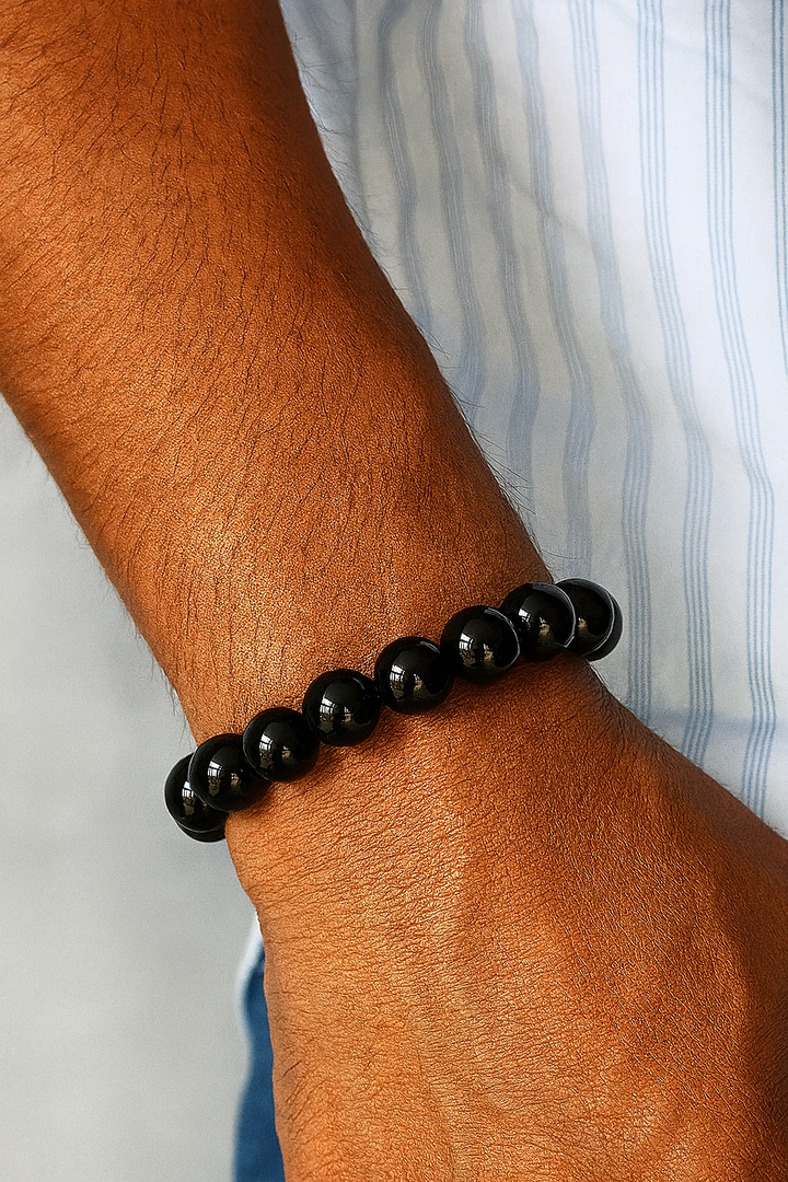 Bracelet Ancrage en Agate Noire