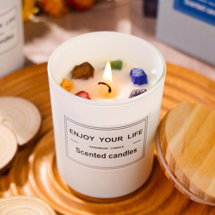 Bougie Parfumée aux Cristaux Naturels