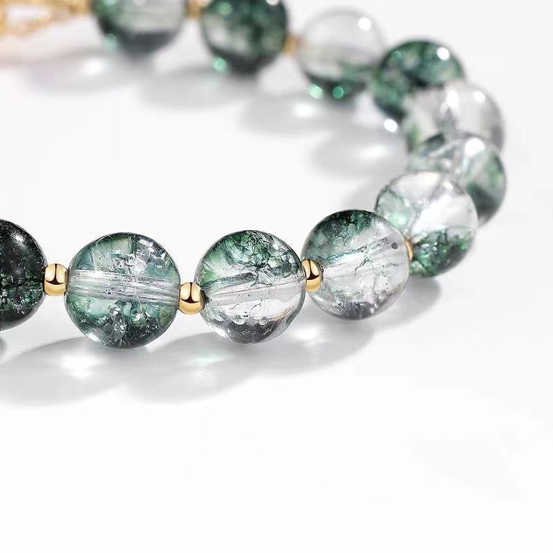 Bracelet "Sakura Énergie" en Quartz Green Ghost