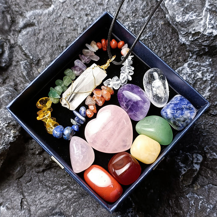 Natural Crystal Jade Colorful Combination Set