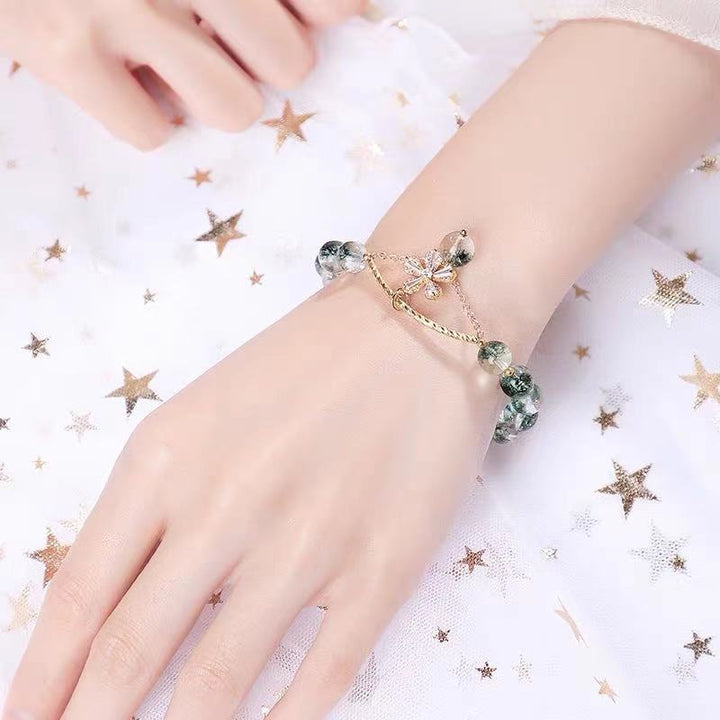 Bracelet "Sakura Énergie" en Quartz Green Ghost
