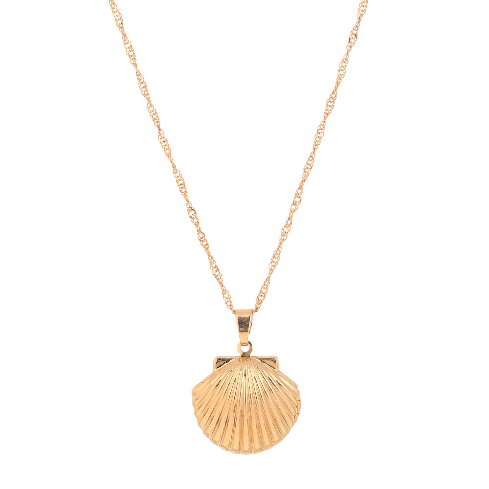 A Copper Shell Necklace That Opens