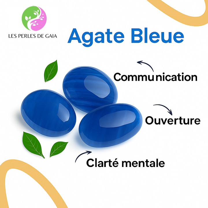 Bracelet Coquillage Agate Bleue