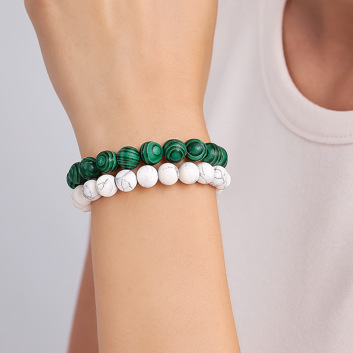 Bracelet DUO "Harmonie et Clarté" en Malachite