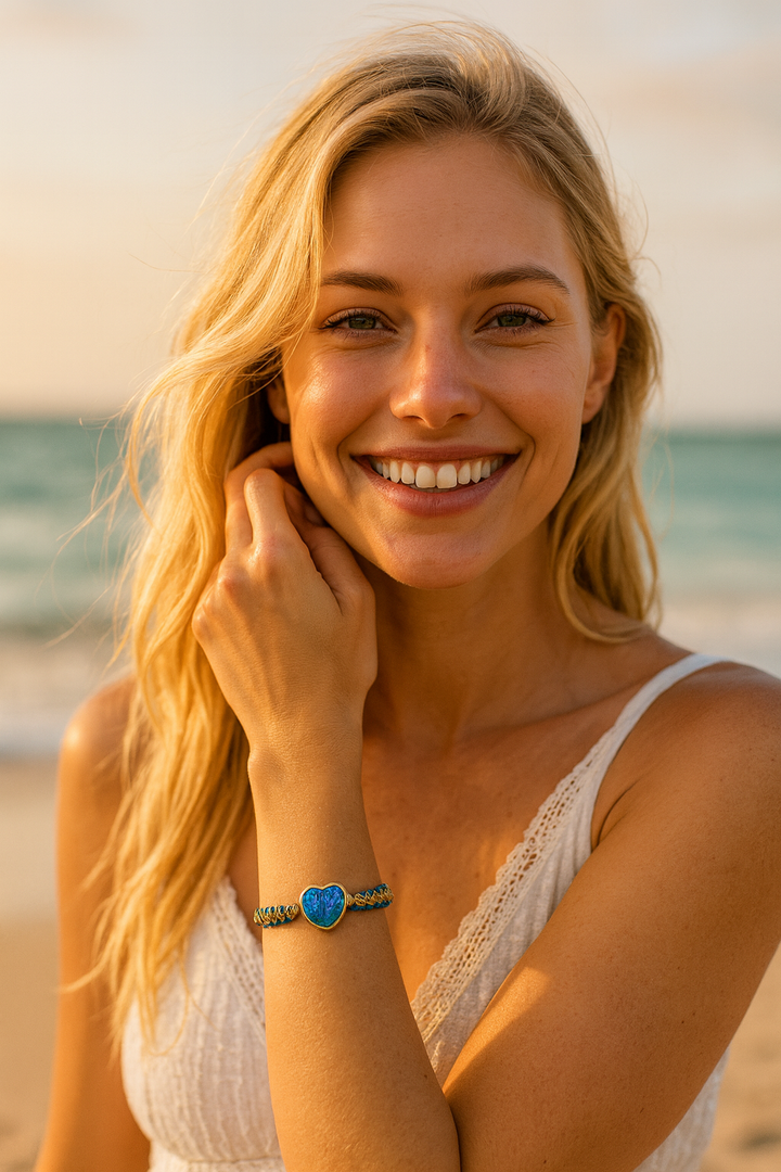 Bracelet "Éclat d’Océan" en Opale Bleue