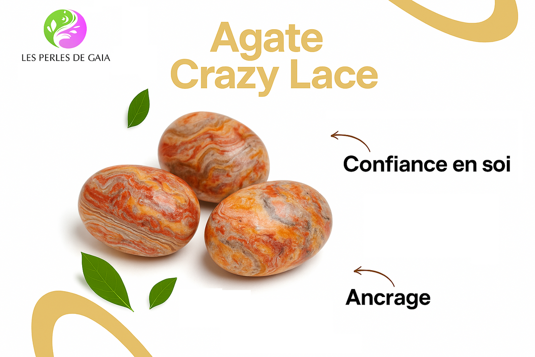 Bracelet "Confiance en soi et Apaisement" en Agate Crazy Lace et Aventurine Jaune