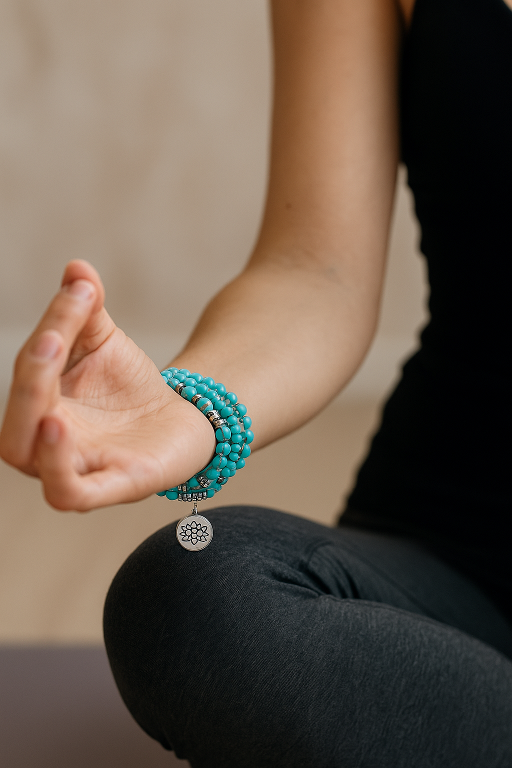 Bracelet Design et Créatif Inspiration Yoga en Howlite
