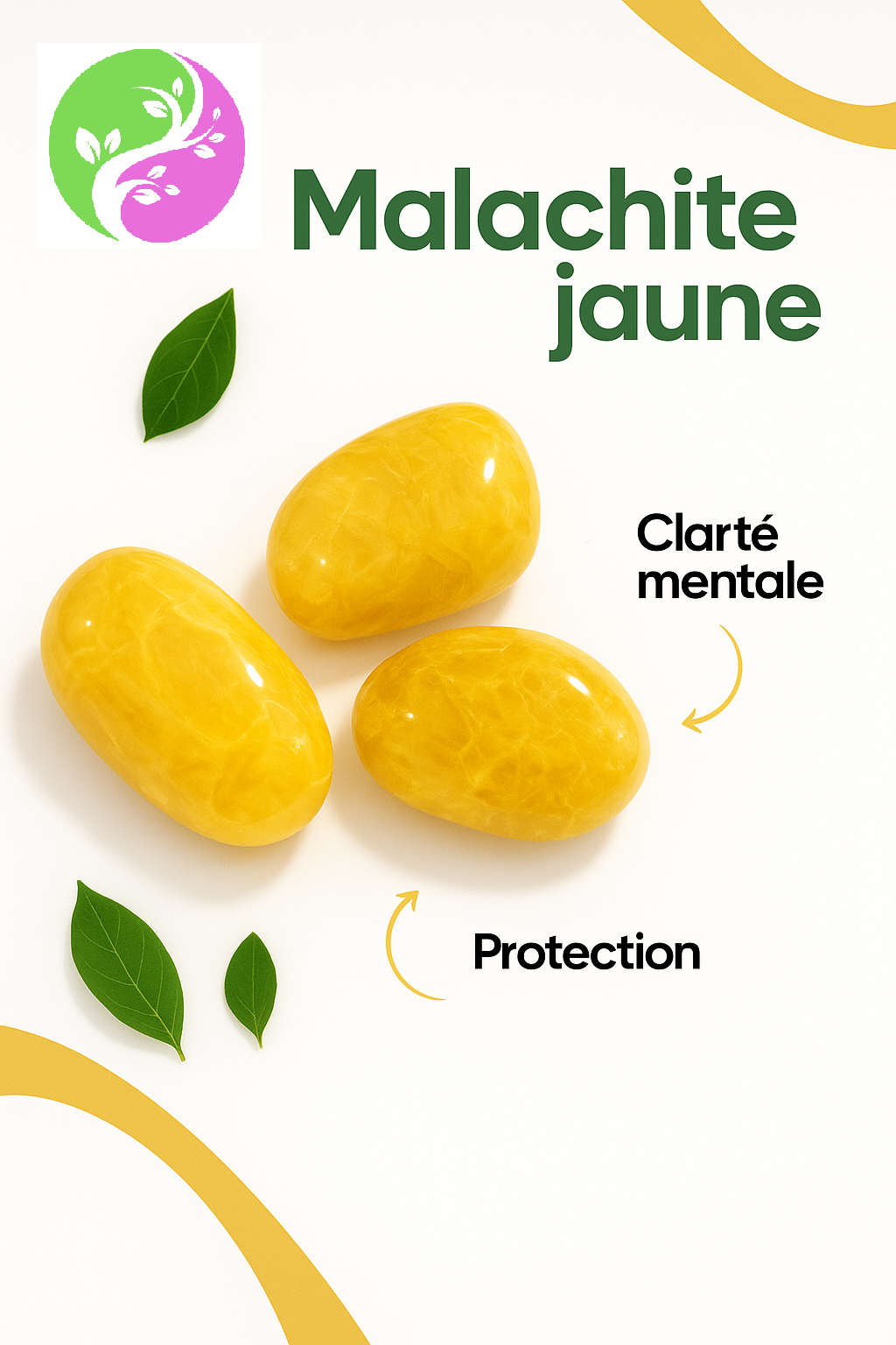 Bracelet "Absorbe les Énergies Négatives" en Malachite Jaune