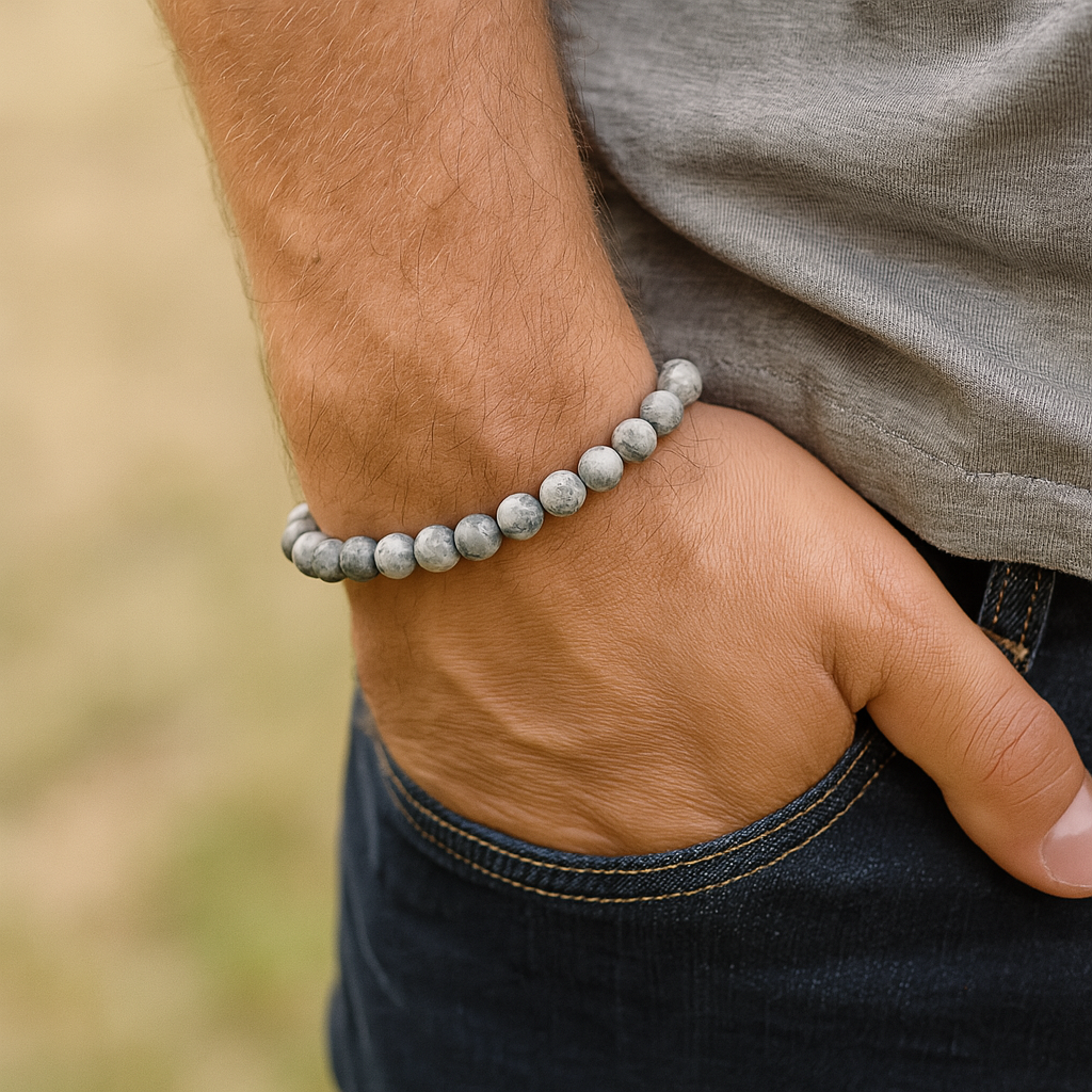 Bracelet "Créativité" en pierre Picasso grise