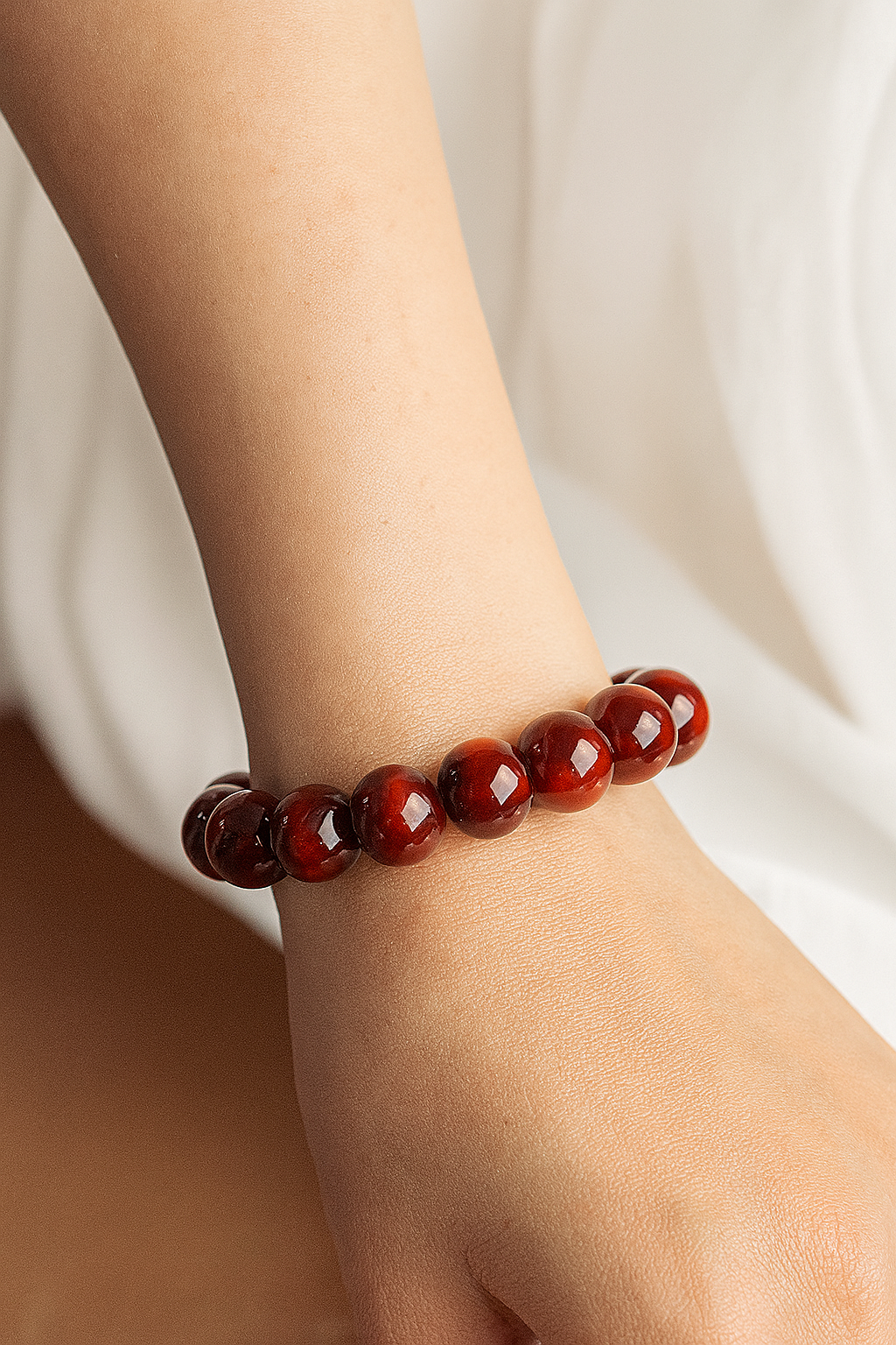 Bracelet "Puissance" en pierre d'Oeil du Tigre Rouge