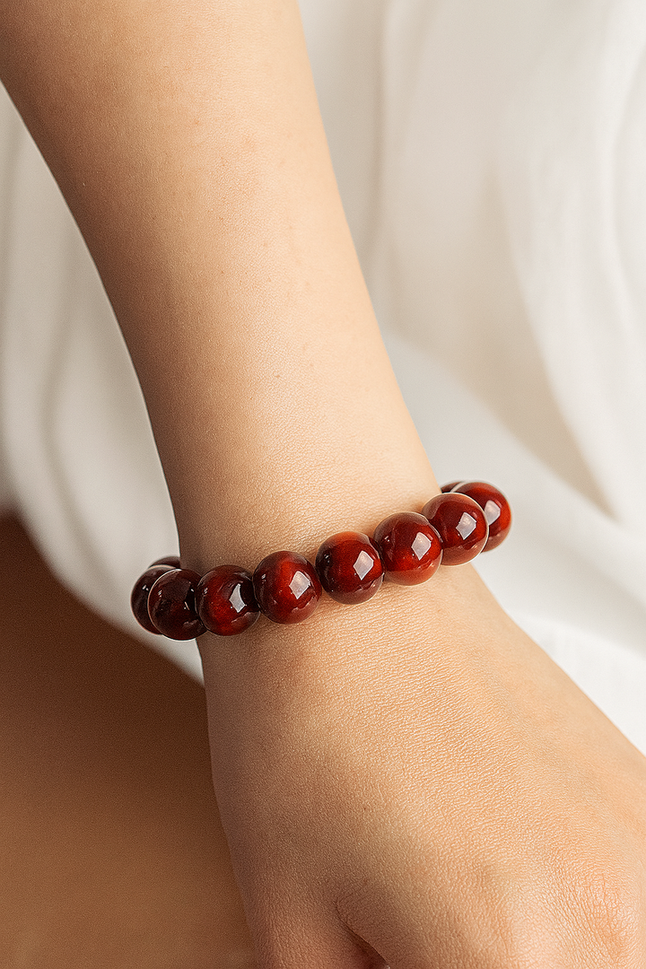 Bracelet "Puissance" en pierre d'Oeil du Tigre Rouge