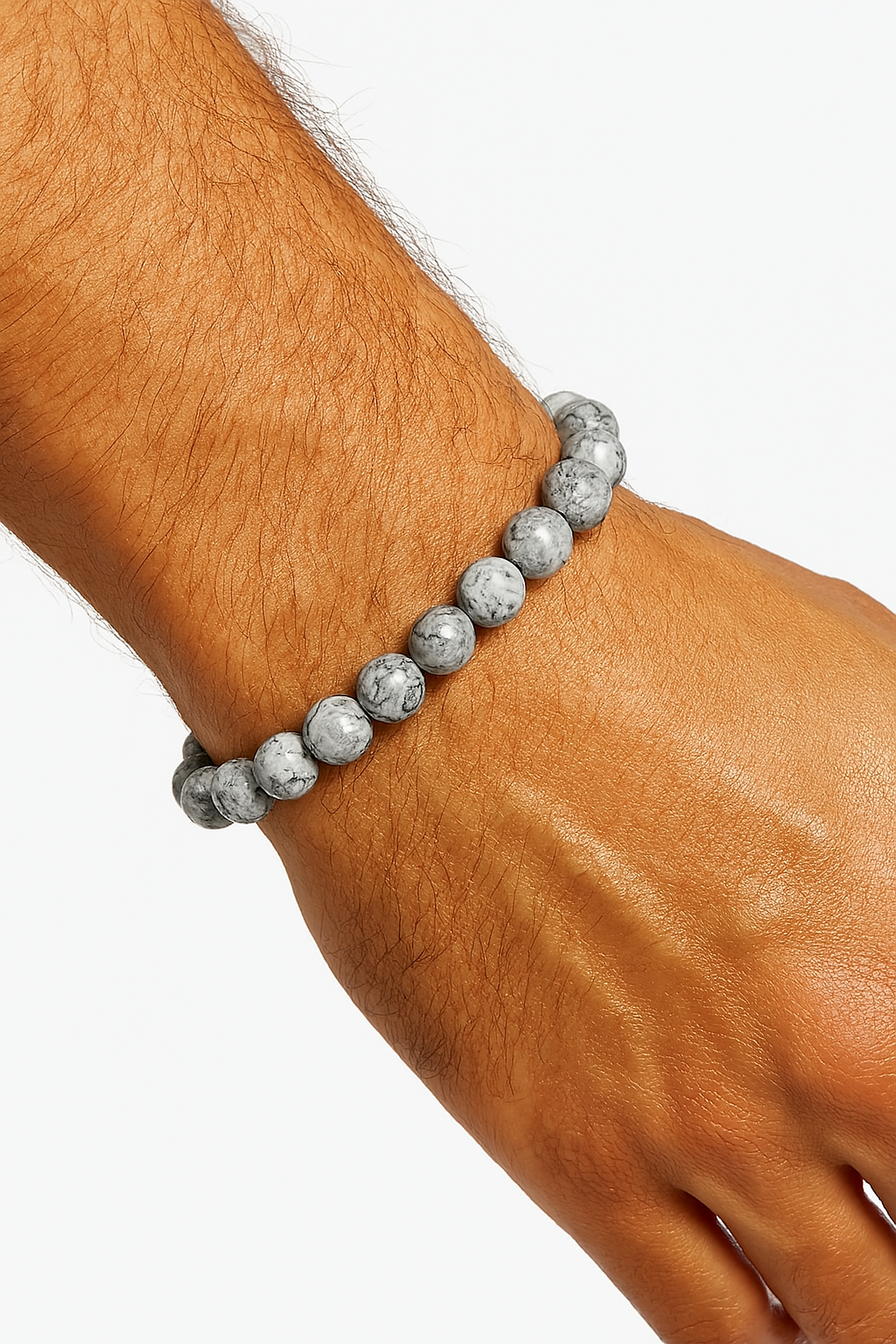Bracelet "Stabilité des Émotions et Sérénité" en Jaspe Paysage