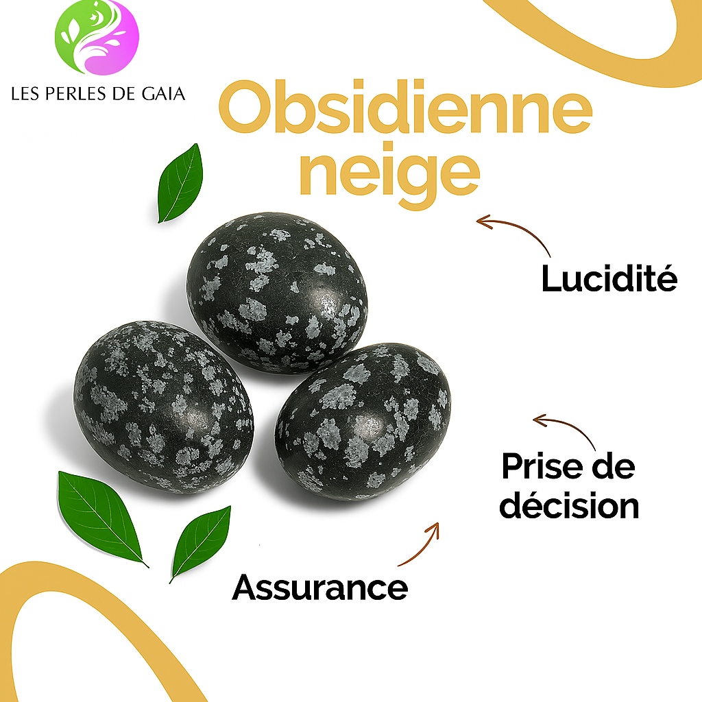 Bracelet "Lucidité et Prise de décision" en Obsidienne Neige
