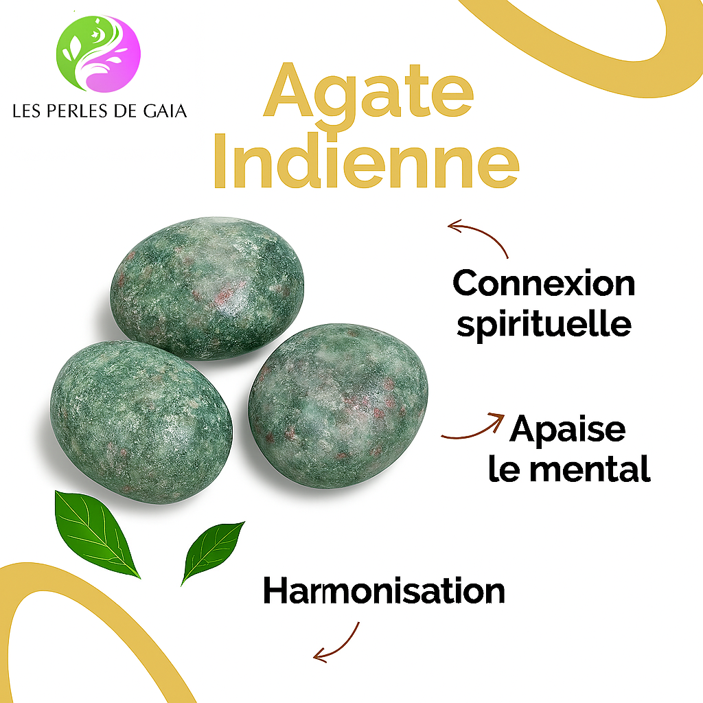 Bracelet "Méditation et Connexion Spirituelle" en Agate Indienne