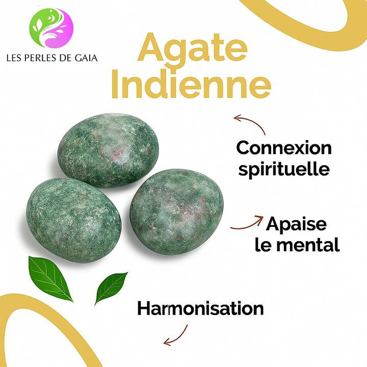 Bracelet "Méditation et Connexion Spirituelle" en Agate Indienne