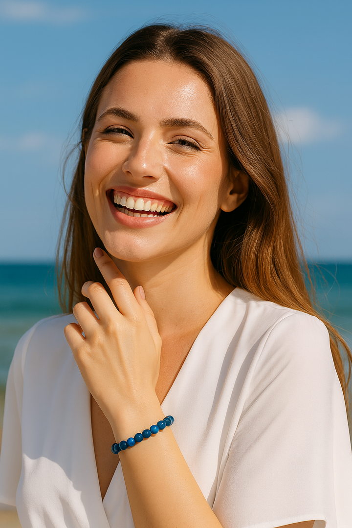 Bracelet "Estime de Soi" en Œil de Tigre Bleu