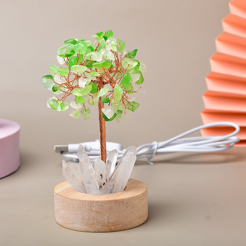 Lampe Arbre de Cristal Blanc Naturel