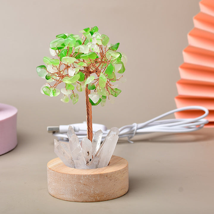 Lampe Arbre de Cristal Blanc Naturel