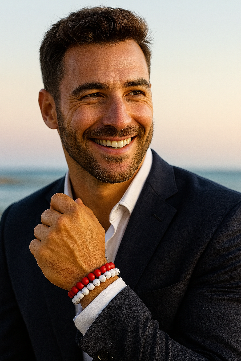 Bracelet "Puissance et Ancrage" en Black Pine Red