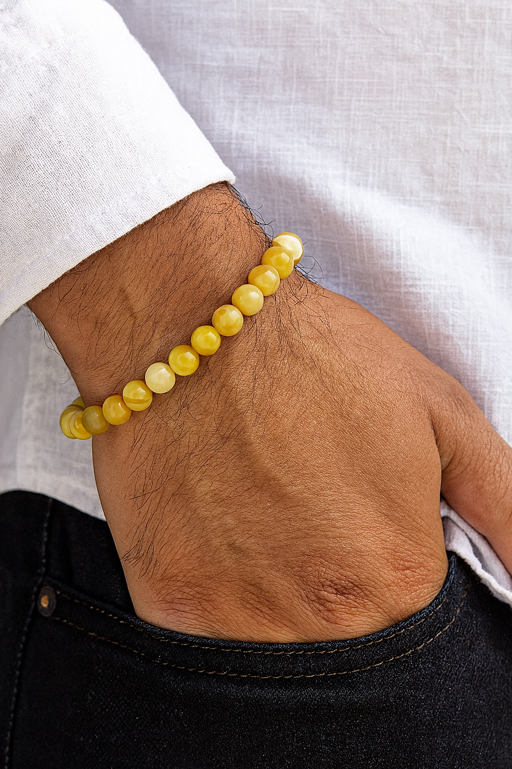 Bracelet "Joie de Vivre" en Agate Jaune