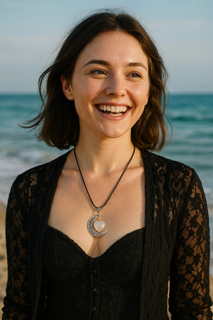Collier Cœur Cristal de Lune