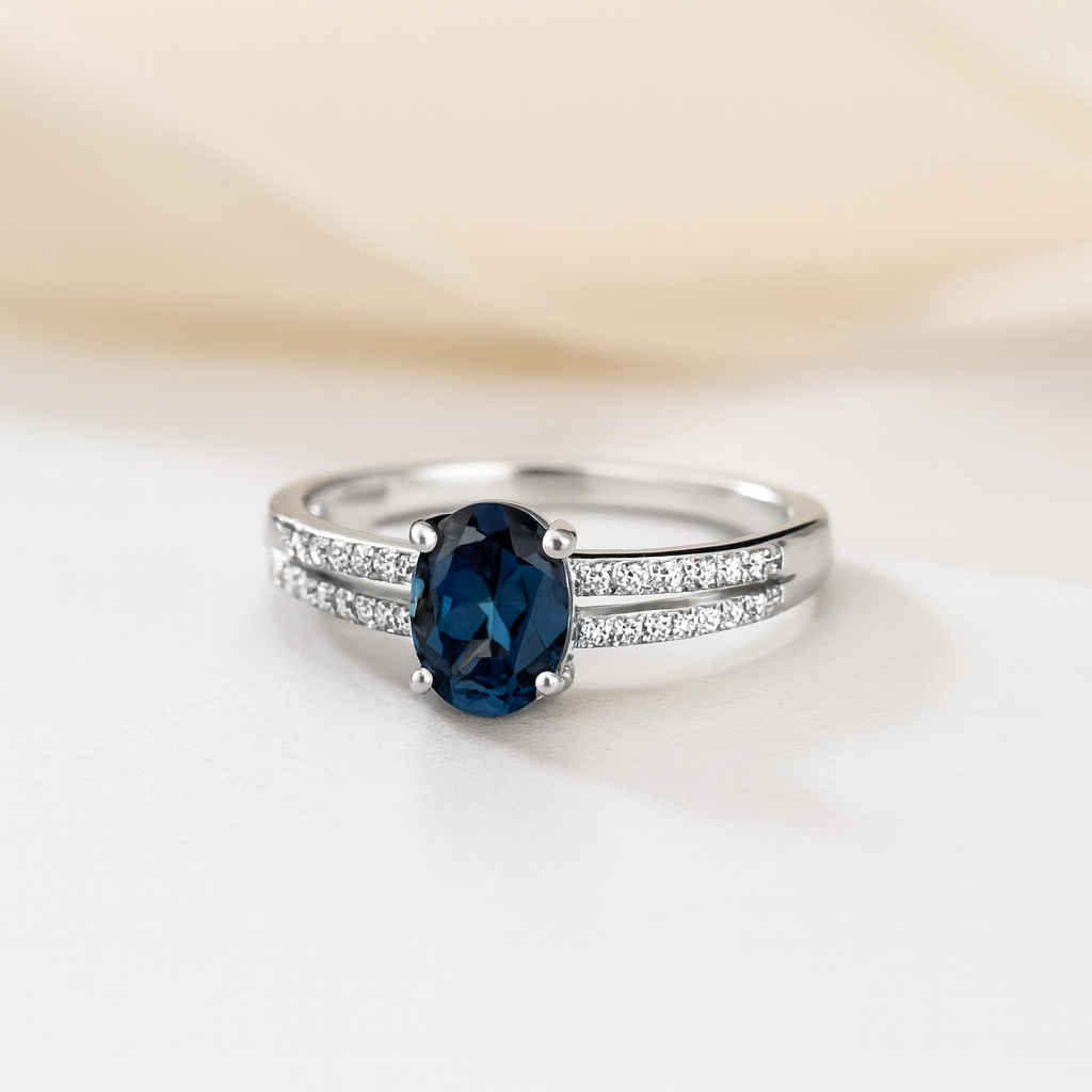 Bague « Éclat de l’Océan » en Topaze Naturelle
