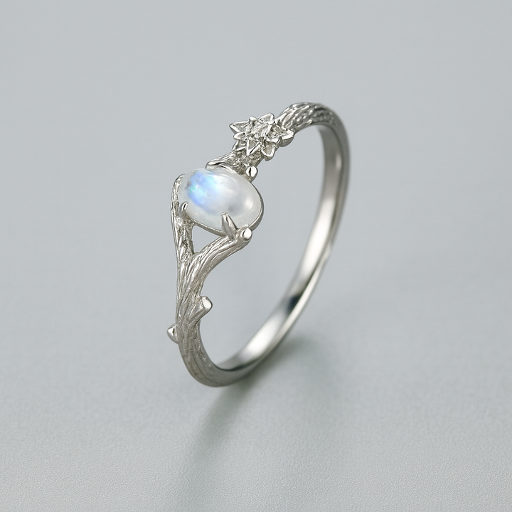 Bague "Arbre de Lune" en Pierre de Lune Naturelle