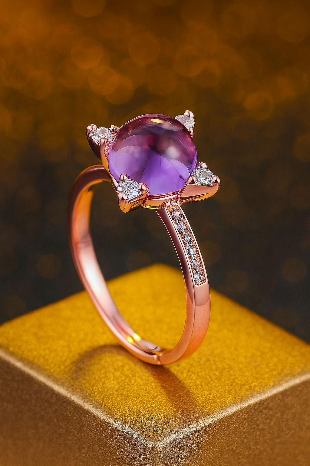 Bague Royale Améthyste Étoilée