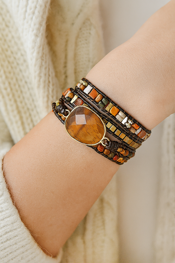 Bracelet Wrap Œil de Tigre
