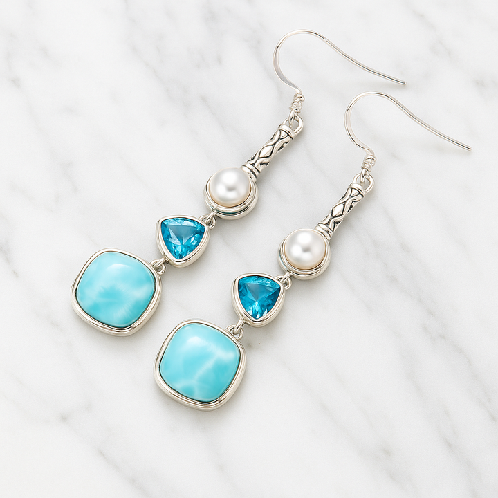 Boucles d’Oreilles "Éclat Marin"