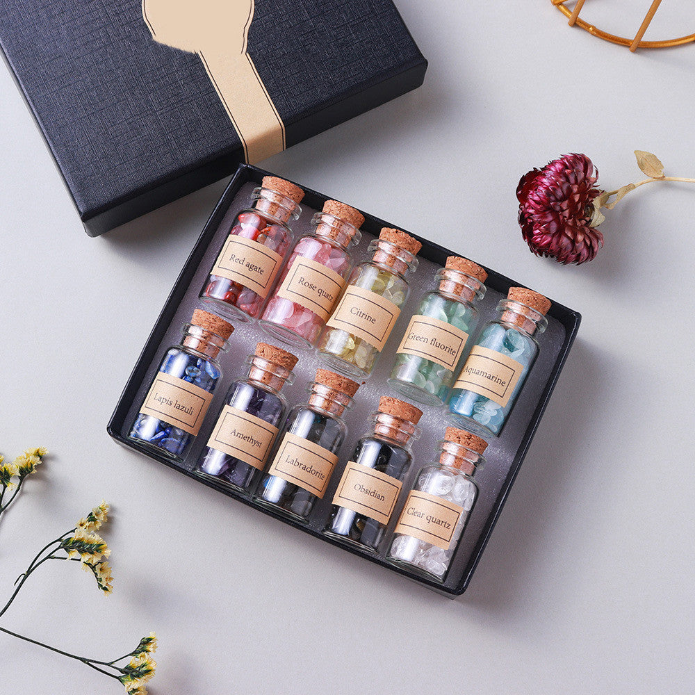 Coffret Cristaux Naturels en Mini Bouteilles