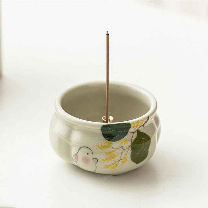 Encensoir en Céramique Peinte à la Main