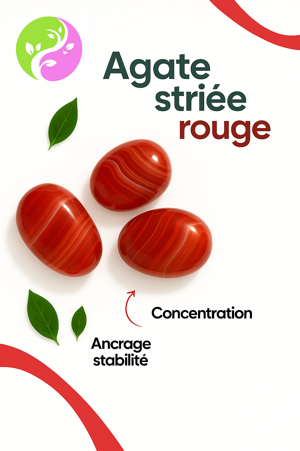 Bracelet "Amélioration de la Concentration" en Agate Striée