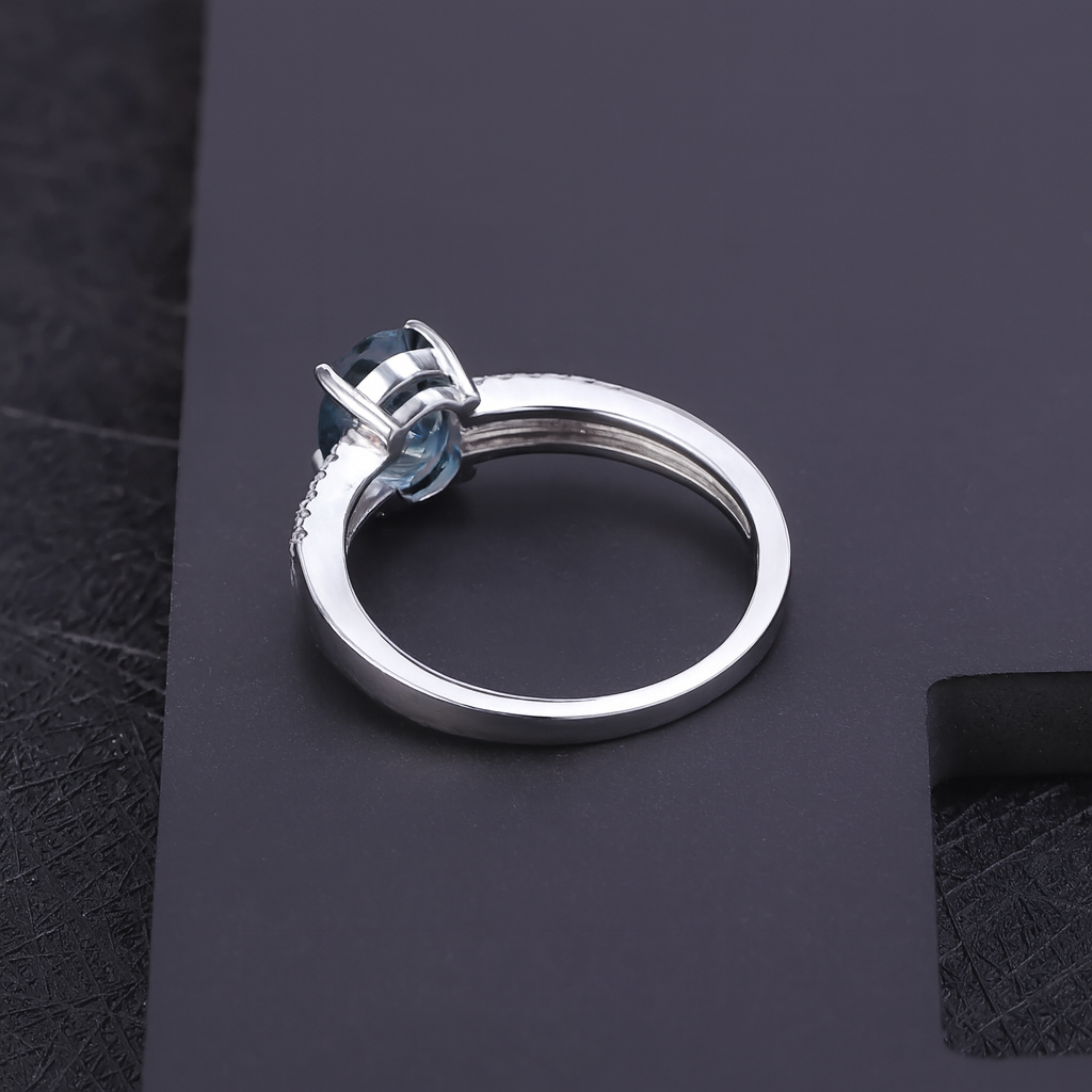 Bague « Éclat de l’Océan » en Topaze Naturelle