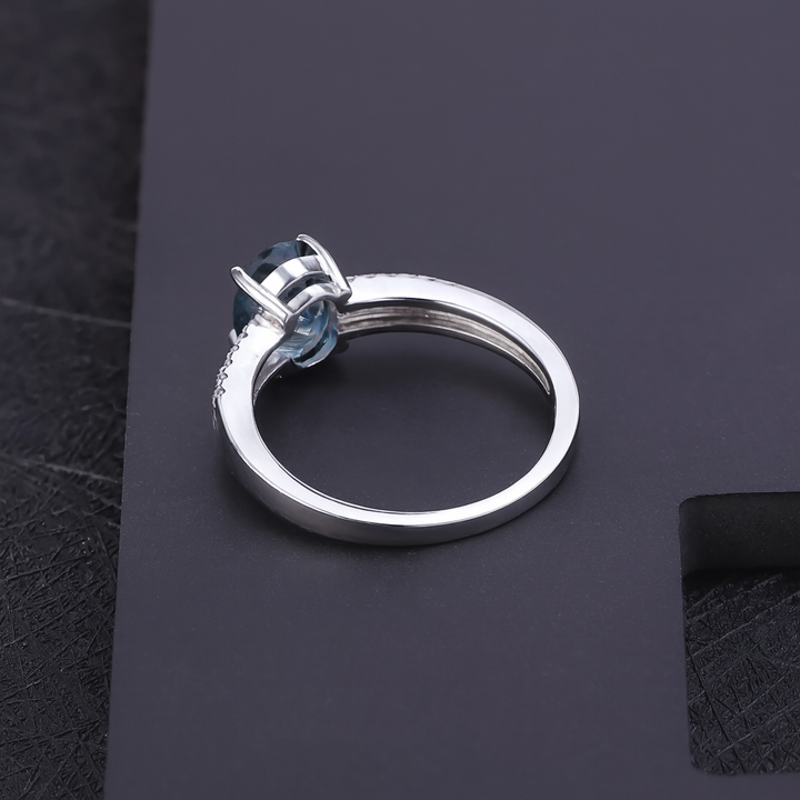 Bague « Éclat de l’Océan » en Topaze Naturelle