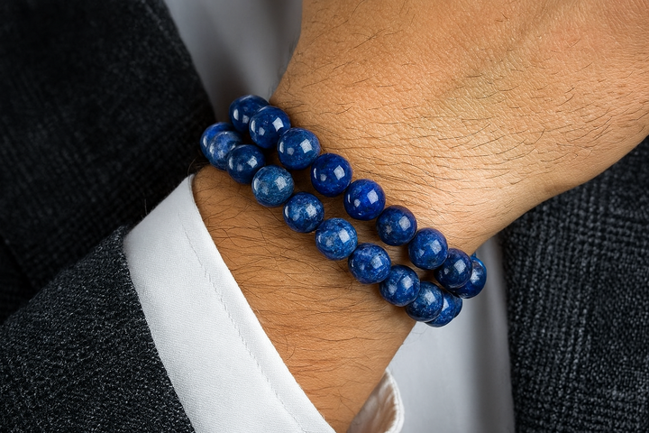 Bracelet "Intuition et Communication" en Lapis Lazulli et Sodalite