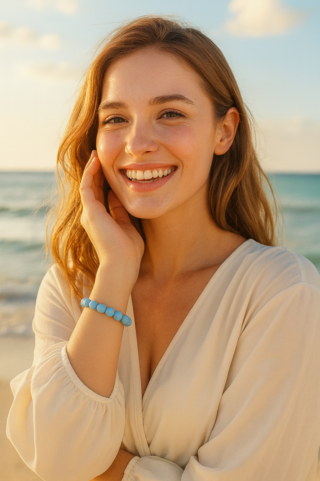 Bracelet "Anti-Stress" en Aquamarine