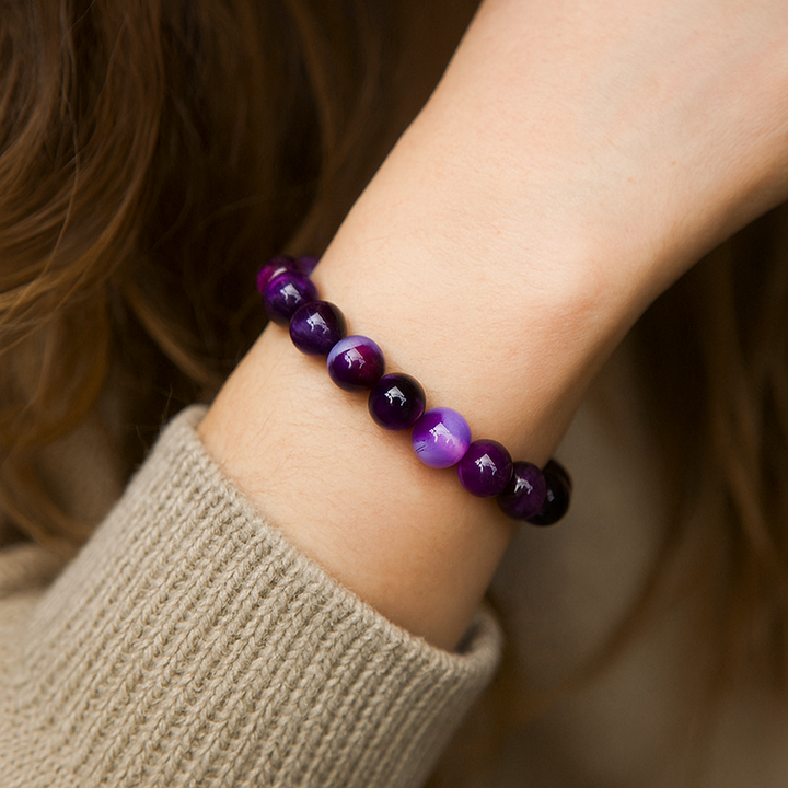 Bracelet "Intuition et Connexion Spirituelle" en Agate Violette