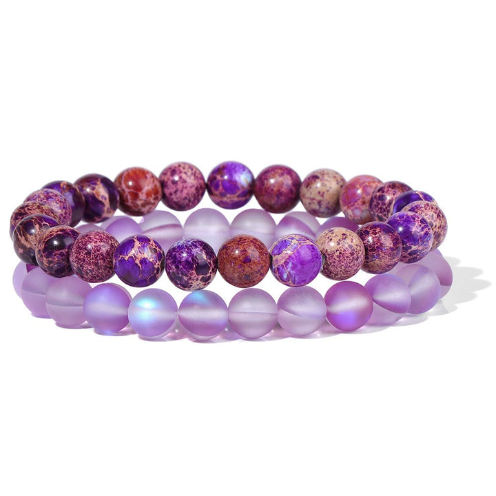 Bracelet DUO "Force Intérieure et Douceur émotionnelle" en Jaspe Impérial et Pierre de Lune