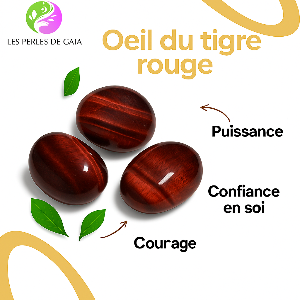 Bracelet "Puissance" en pierre d'Oeil du Tigre Rouge