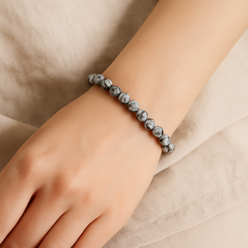 Bracelet "Stabilité et Ancrage" en Jaspe Picasso
