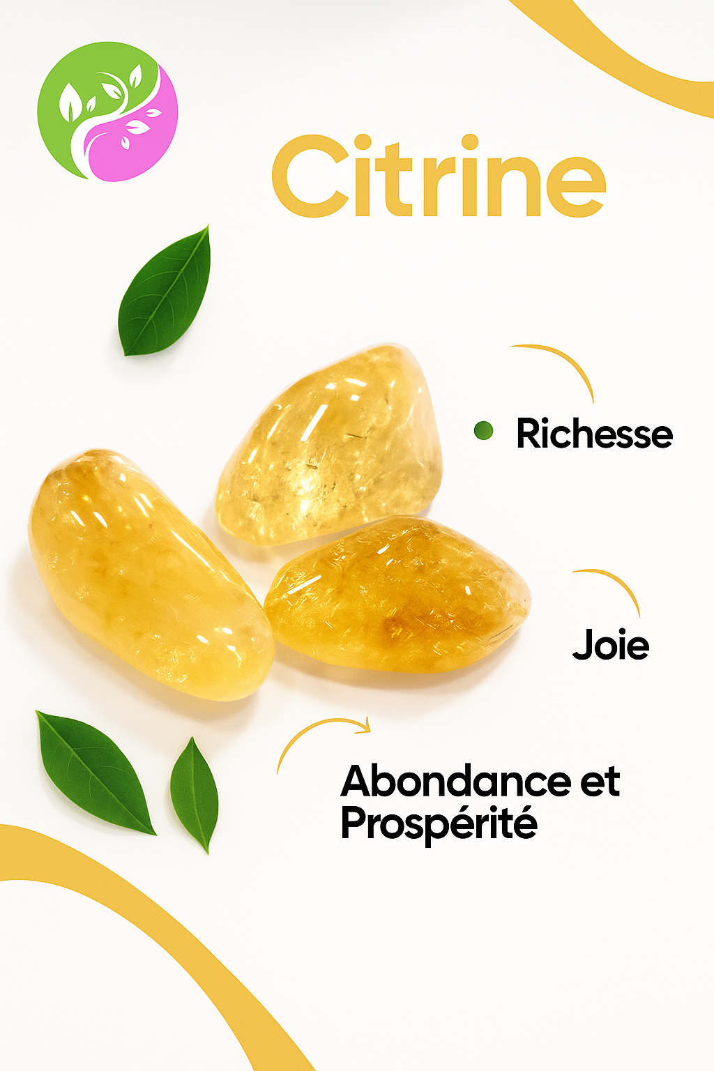 Bracelet "Abondance" en Citrine et Quartz Doré