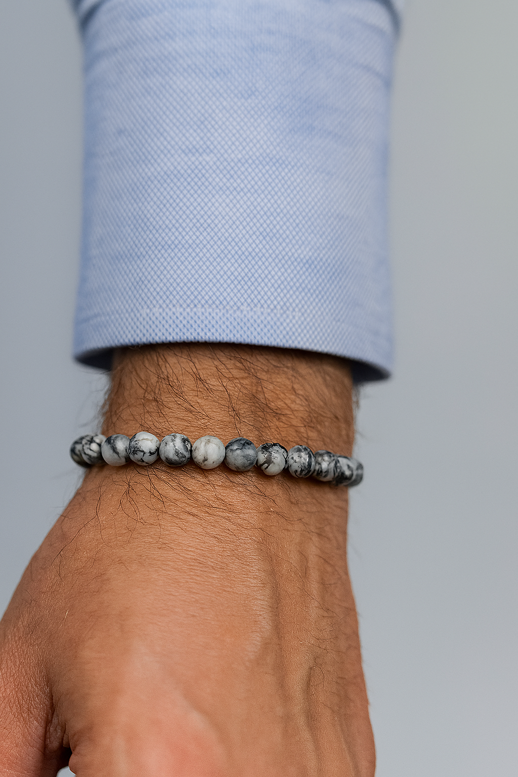 Bracelet "Stabilité et Ancrage" en Jaspe Picasso