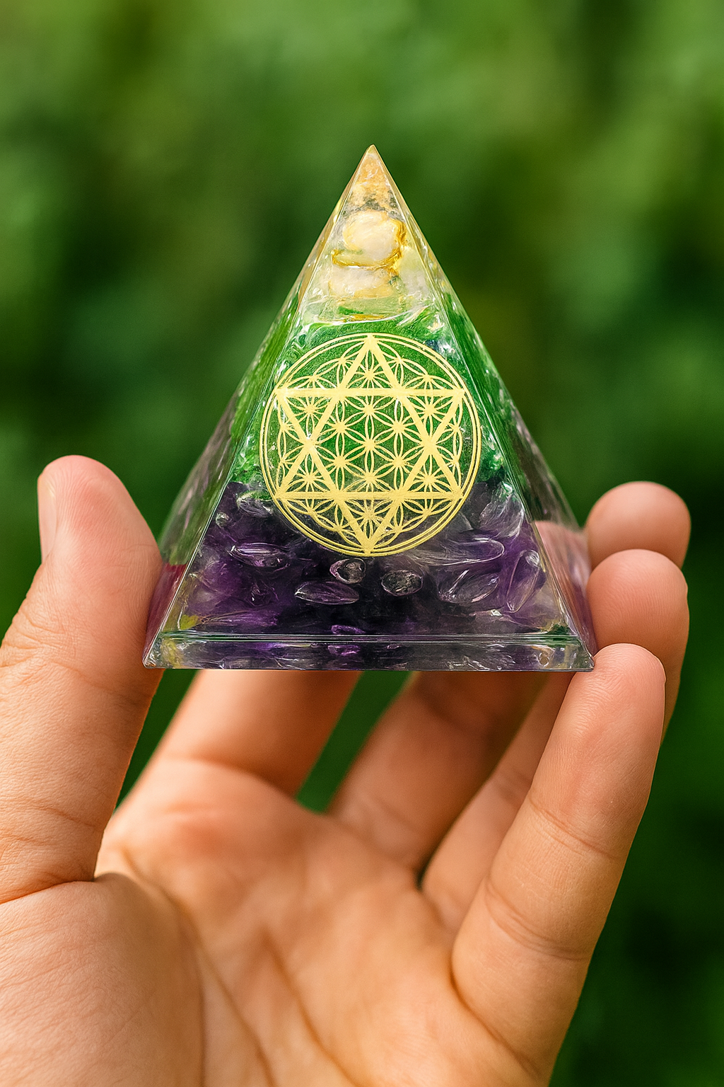 Pyramide Orgonite “Équilibre Céleste”