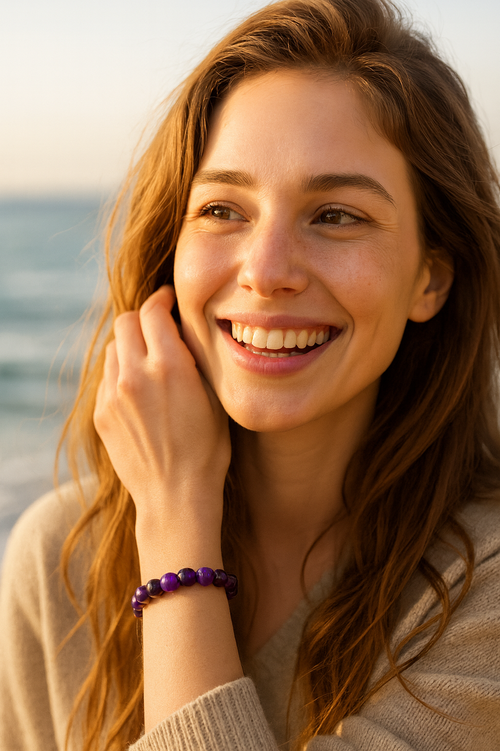 Bracelet "Paix Intérieure" en Agate Violette