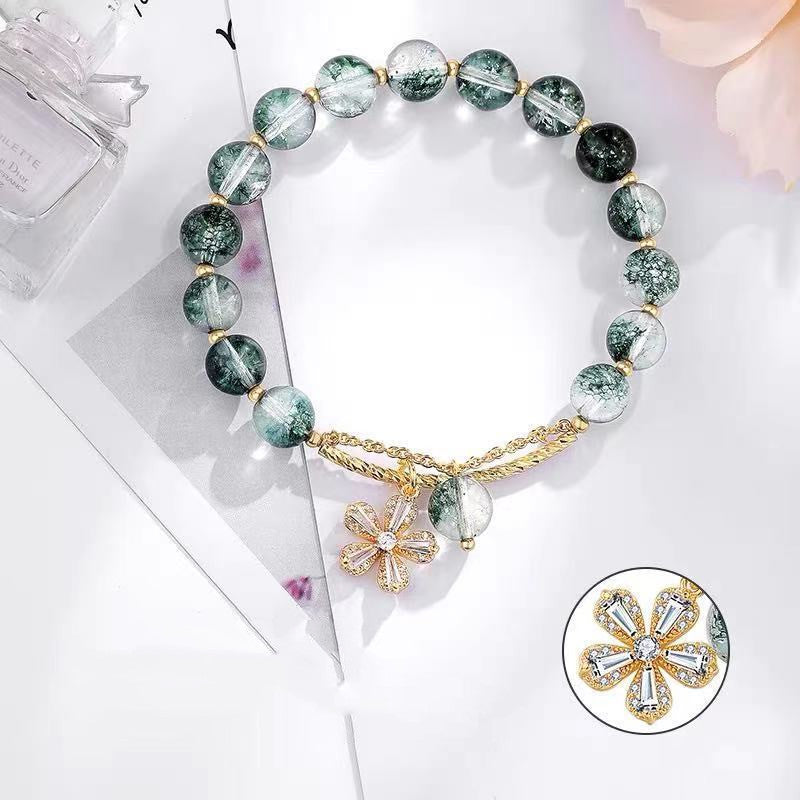 Bracelet "Sakura Énergie" en Quartz Green Ghost